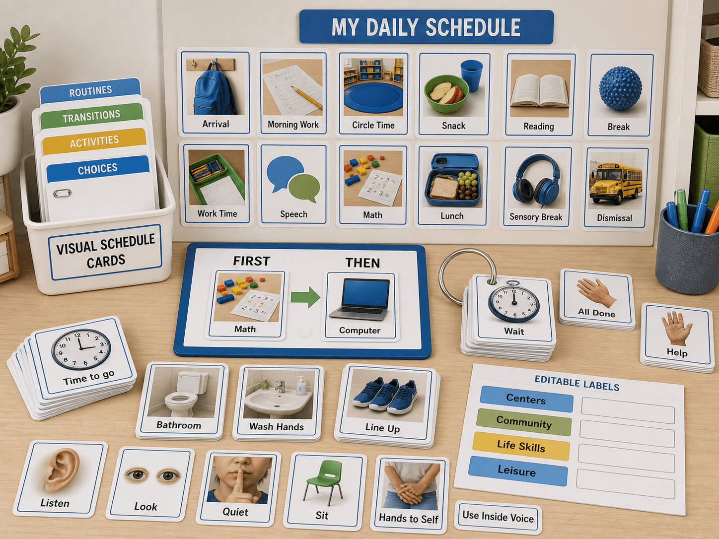 Visual Schedule Cards for Special Education classroom resource preview